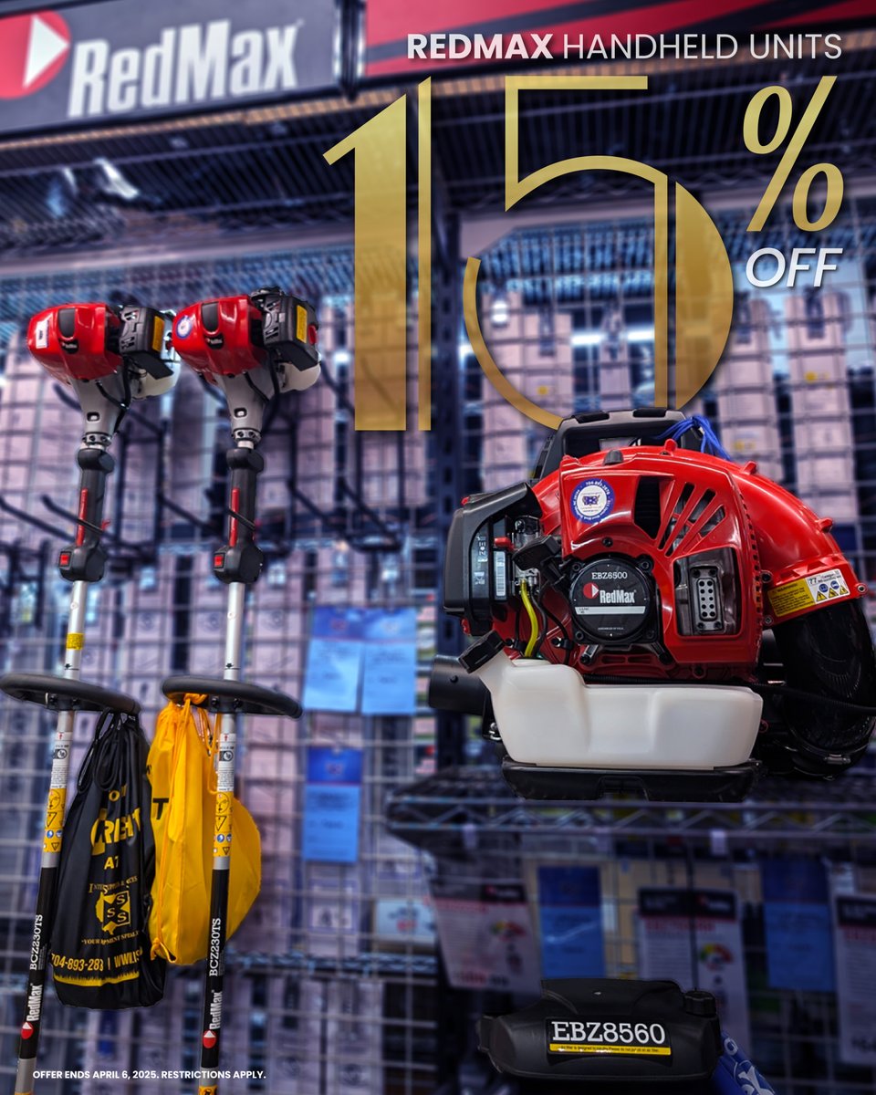 issstallingsnc's tweet image. Now’s the perfect time to grab the Redmax Handheld Equipment you’ve been eyeing—15% OFF for a limited time!
Whether it’s trimming, blowing, or tackling tough yard work, Redmax has you covered! 📞 (704) 893-2878
#Redmax #OutdoorEquipment #YardCare #LimitedTimeOffer #SaveBig