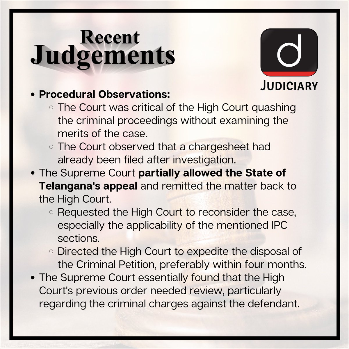 Law_Drishti's tweet image. Let’s look at these #RecentJudgments shedding light on #Justice in action.
.
Check our website: drishti.xyz/website-Judici…
.
#RecentJudgment #SupremeCourt #RecentNews #CurrentAffairs #Constitution #India #Court #LegalUpdates #IndianLaw #DrishtiJudiciary #TeamDrishti