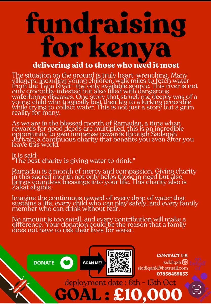 s25kkkk's tweet photo. Assalamu alaikum, I am fundraising for Kenya with a target of £10,000 to provide water for those who need it the most. This charity is Zakat eligible and donating in Ramadan is full of rewards💞 I appreciate your time and help <3 jazakhallah khairun

https://t.co/6kj1NTHtH1 https://t.co/zeSBr8lmlV
