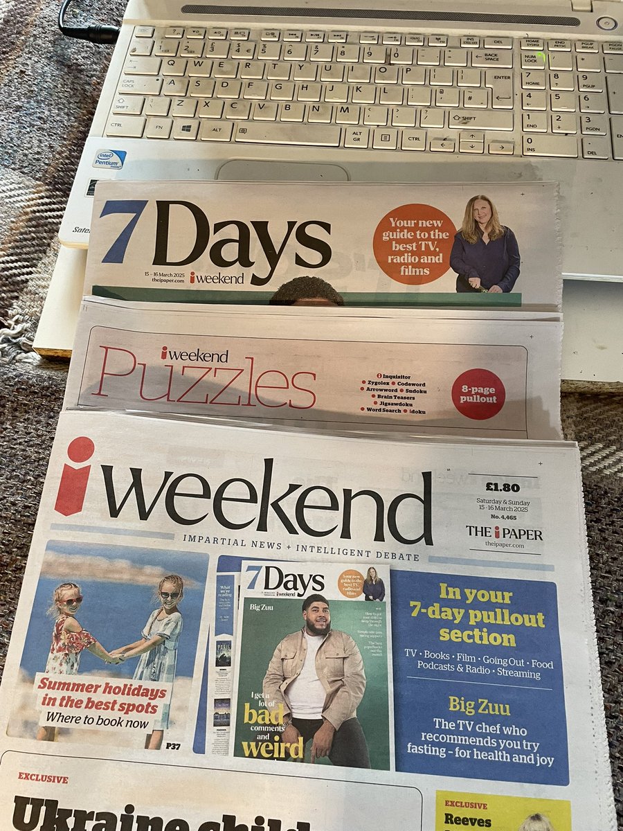 PaulSwiv's tweet photo. @olyduff gotta say mate, the i Weekend is the highlight of my week! Boss work from you and the team, please pass on my thanks. I’m adept at separating the sections now so here’s the order for the next few days! https://t.co/dMJRiSt1NW