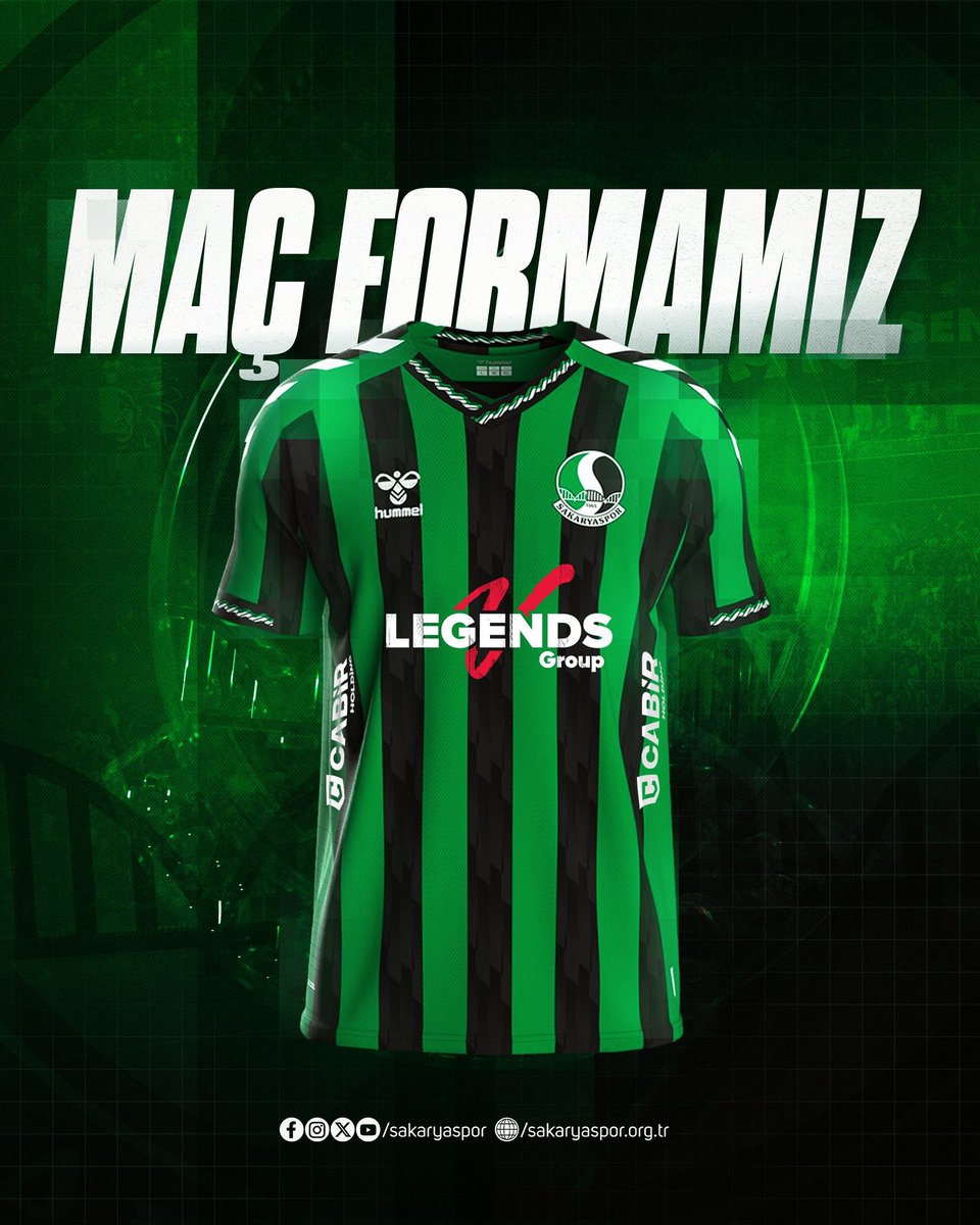 Sakaryaspor's tweet photo. 🟢⚫️ Yeni Malatyaspor maçında Çubuklu forma ile sahadayız.
#SAKvYMS https://t.co/dcfPcw3cuU