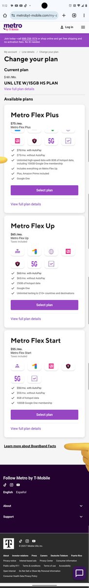 ChiTownSounds's tweet photo. @MetroPCS @MetroByTMobile I have '22 Moto Stylus. Upgraded to '24 and bought to STAY with Metro and keep my Prime plan. I pay $68 w/TB addon. That means my bill will go up $15 to keep Prime! Plan says 25gb HS, but 8gb in picture and 20GB in details. Which is it? And "Boardband"? https://t.co/iDuQwmYQGO