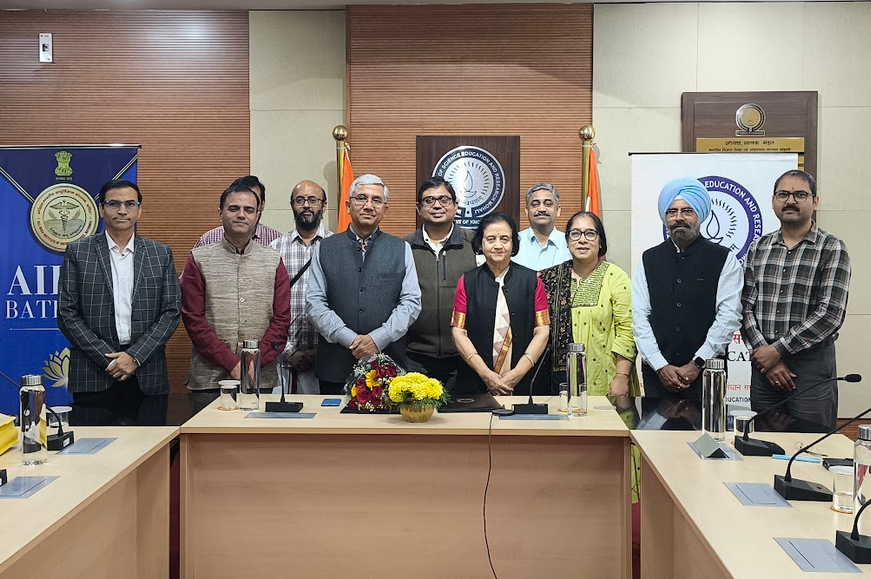 IISER Mohali (@iisermohali) on Twitter photo Today, IISER Mohali & AIIMS Bathinda signed an MoU to work together on research, training, and innovation in various aspects of biomedical sciences, healthcare and its societal impact. It is a key step toward medical innovation and improving healthcare in Punjab.
<a href="/AiimsBathinda/">AIIMS Bathinda</a> Today, IISER Mohali & AIIMS Bathinda signed an MoU to work together on research, training, and innovation in various aspects of biomedical sciences, healthcare and its societal impact. It is a key step toward medical innovation and improving healthcare in Punjab.
<a href="/AiimsBathinda/">AIIMS Bathinda</a>