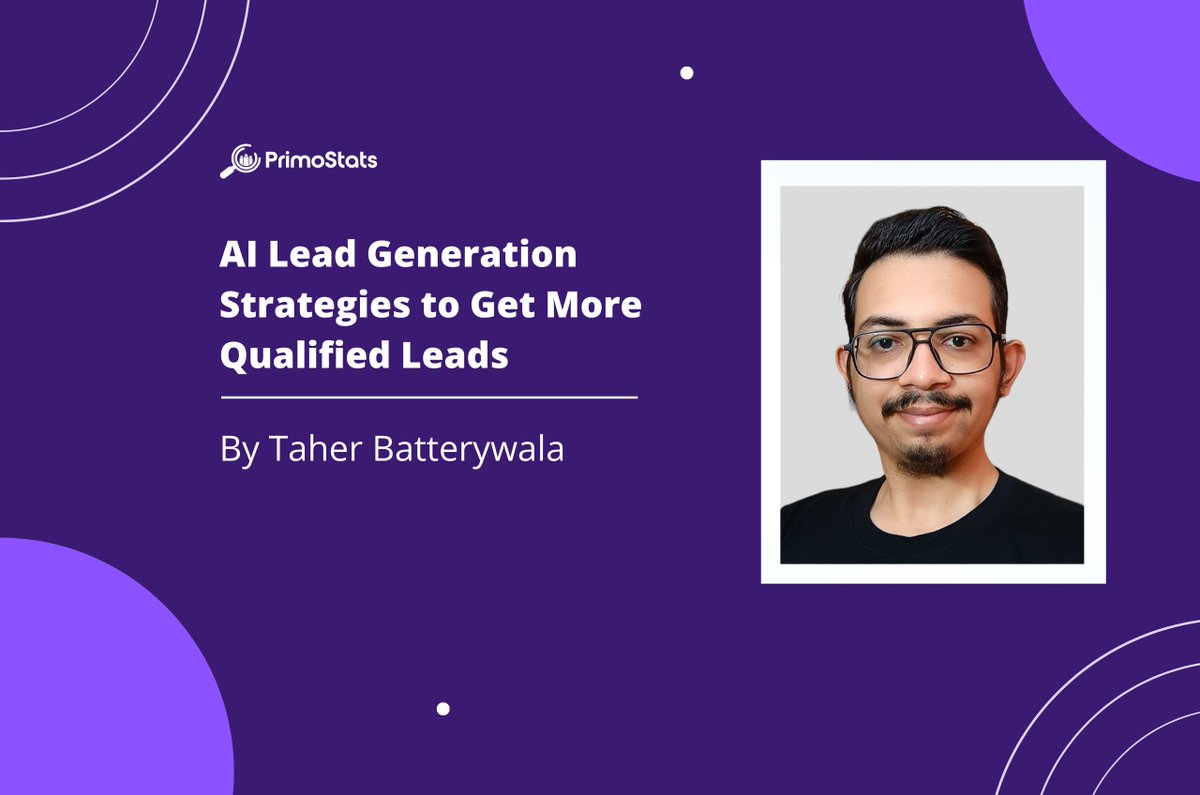 "Predictive lead scoring is useful in funneling the prospects with the highest conversion likelihood. Analyze patterns in historical sales data, site behavior, and firmographics.  - <a href="/taherthinking/">Taher Batterywala</a> 

Learn more👇
primostats.com/blog/ai-lead-g…

#LeadGeneration