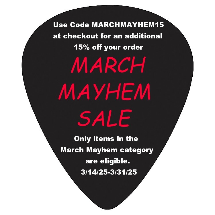 Our March Mayhem sale has begun! Guitar picks are available for under a quarter (remember those days), apparel that will knock your socks off, and a ton of guitar pick displays are on sale!
buffalomusicstore.com