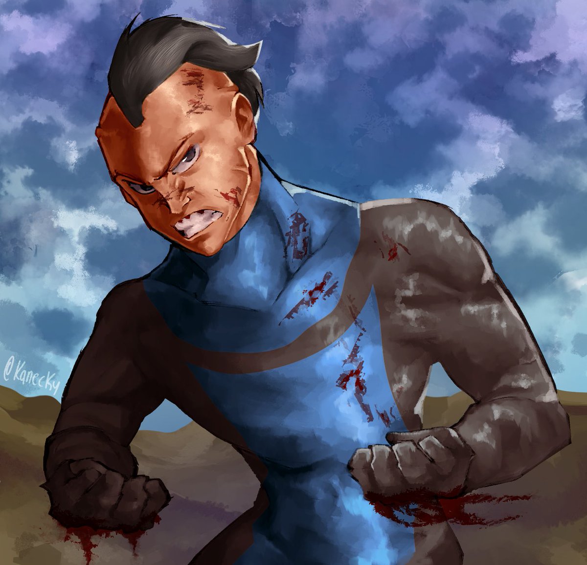 kanecky_'s tweet photo. fan art del inservible 
- Mark Mohawk
#Invencible #fanart #MohawkMark #lel https://t.co/t1M9QgvC7z