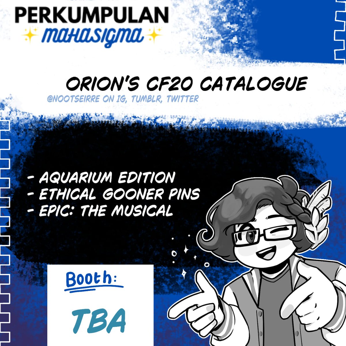 Nootseirre's tweet photo. ◇ Orion's Perkumpulan Mahasigma CF20 Catalogue + PO 🧵:]

🗓 15-29 March
📬 Pickup day 1 or 2 
📷 Originals &amp; Epic: The Musical 
◇ 🔗 https://t.co/7mDmDNQLLg

#CFXX #CF20 #cf20calatogue #CFXXcatalogue #comifurokatalog #epicthemusical #originalart https://t.co/vpu9MbqoLm