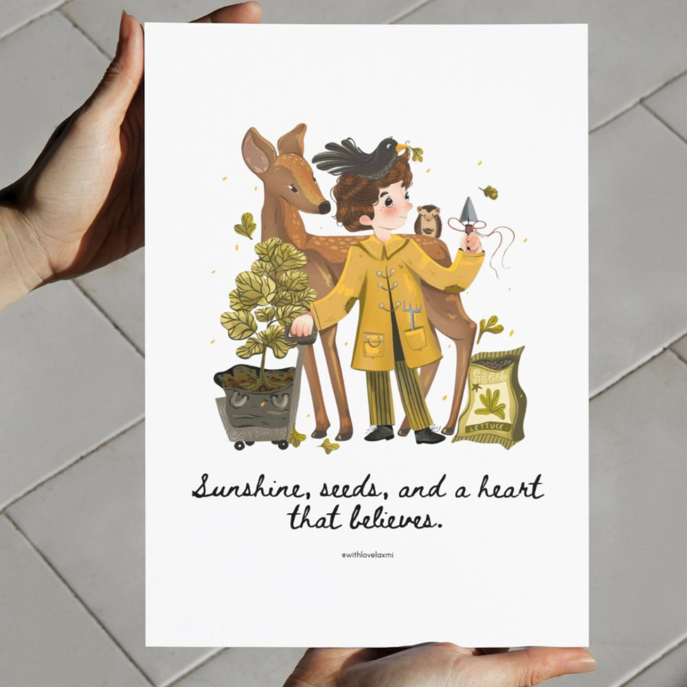xclusivelylaxmi's tweet photo. https://t.co/iqrSFCSDlC
GET YOURS TODAY! ~ Only 2 available.🌱

#artprint #garden #GardenersWorld #childrenbook #picturebook #KidLitArtPostcard #kidsroomdecor #wallart #printable #downloadable #kofisupport #kofiartist https://t.co/nzh54qJwzI