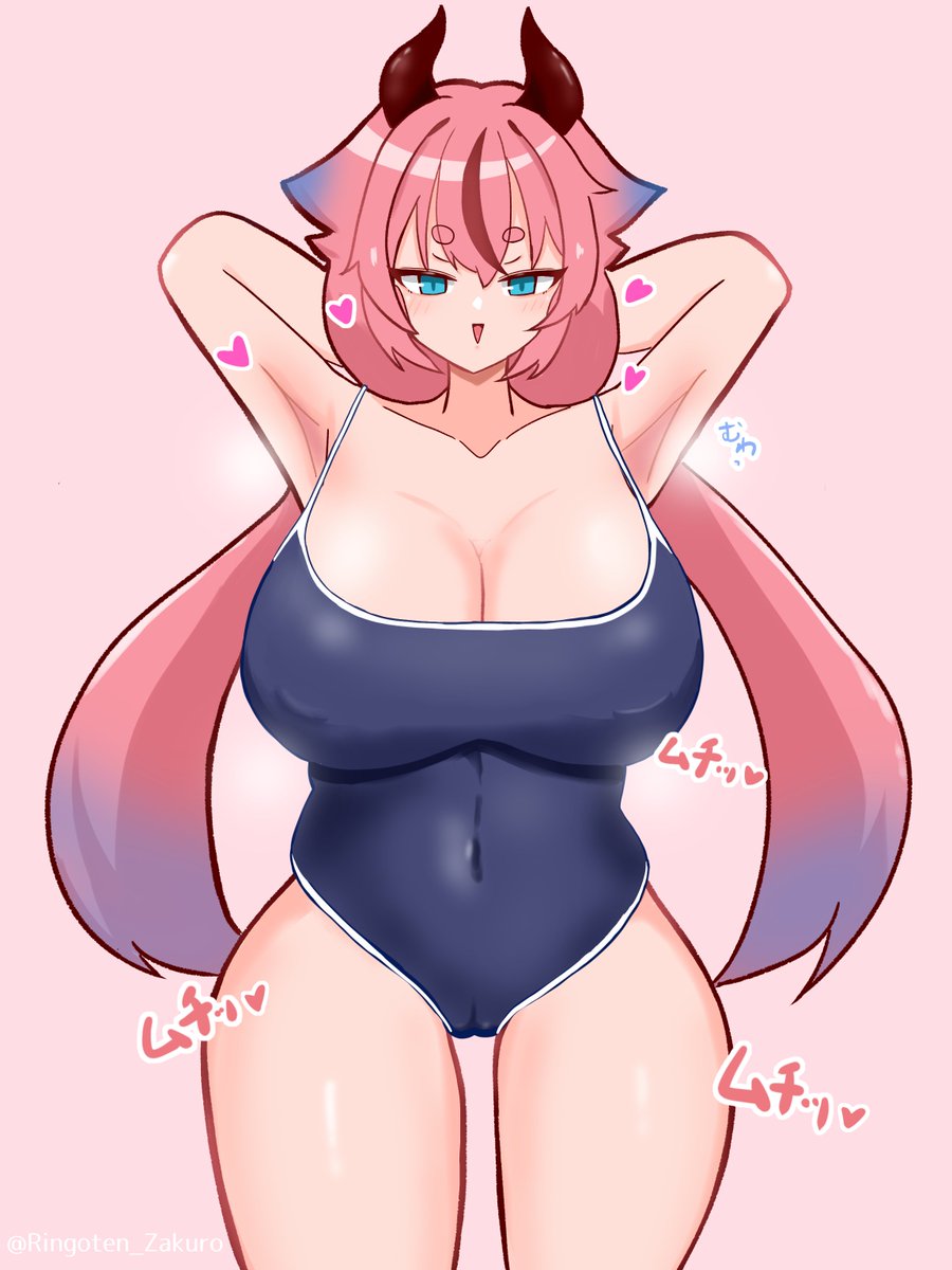 ムチムチスク水でかヒメちゃ 