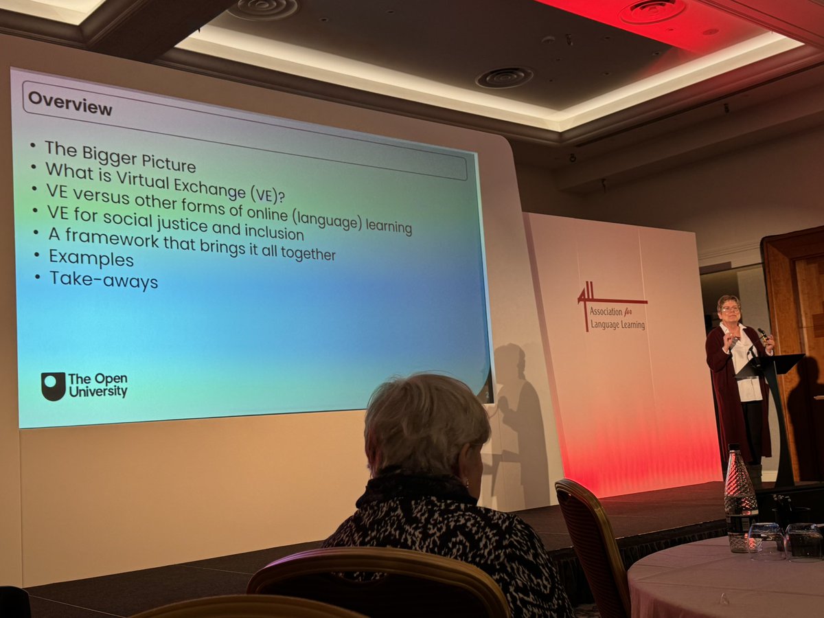 ALL4language's tweet image. Through languages and language learning we want to create belonging and we want to do this equitably in a new world with #AI asks Dr Mirjam Hauck in the final keynote session of #LW2025 #all4language #mfltwitterati