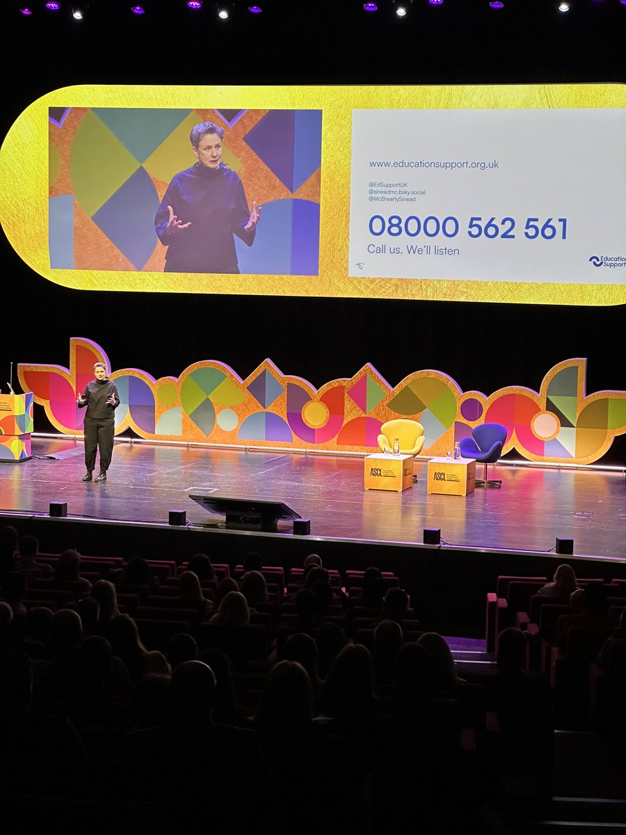 Better wellbeing leads to better outcomes for everyone within our organisations. Leaders not able to switch off do #SineadMcBrearty
Encourages us to think deeply and do things differently 
<a href="/ASCL_UK/">ASCL</a>  #ASCL2025