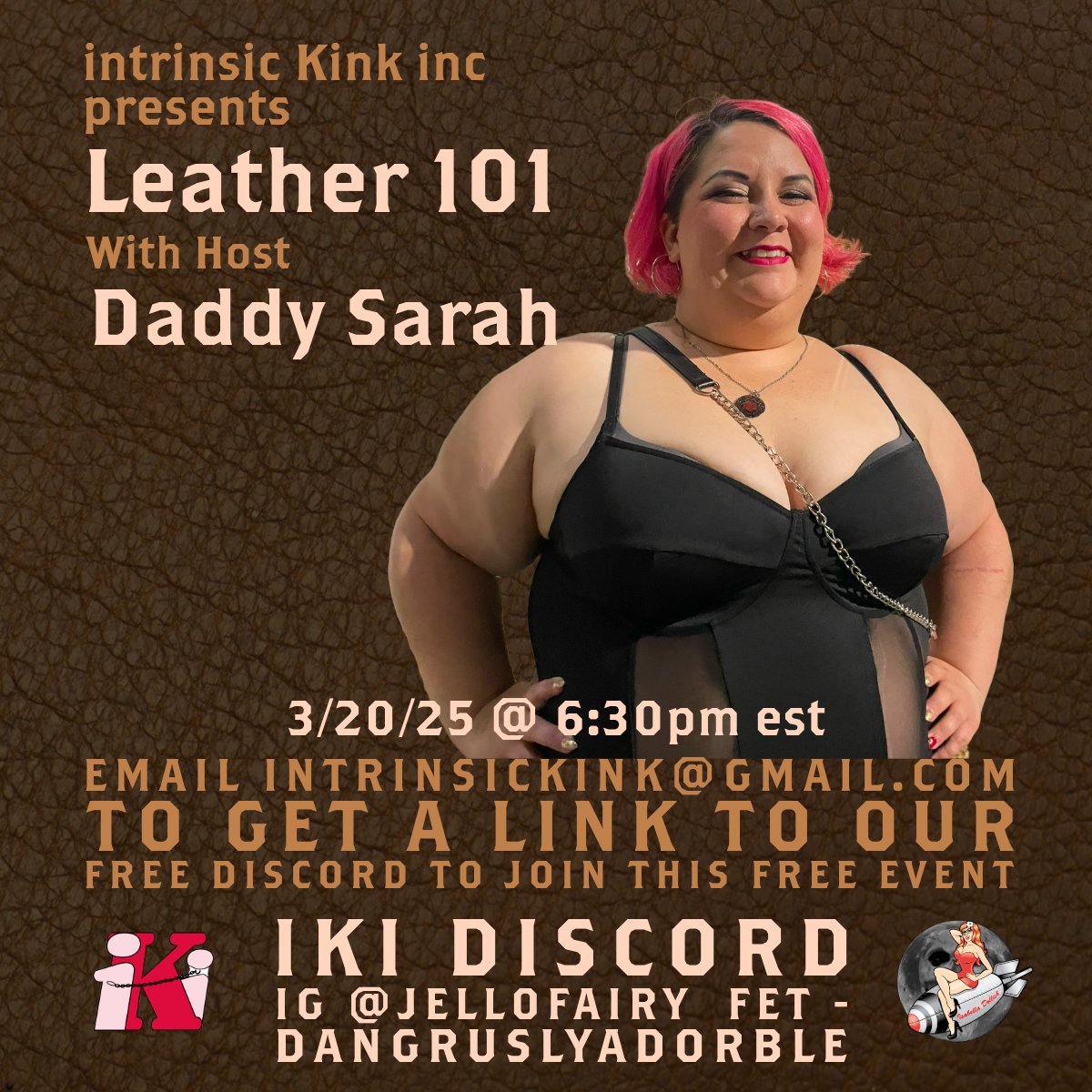 Intrinsic Kink Inc. (@intrinsickink) on Twitter photo This week iKi proudly presents an introduction to Leather kink class with <a href="/DearJellofairy/">Marsha Darling ✈️ Oasis Aug 28- Sept 1</a> free on our Discord server, This Thursday, March 20, 2025 at 6:30 PM EDT.
Also check out great content by <a href="/IsabellaDollish/">Isabella Dollish ⏭️ Oasis Las Vegas Aug ‘25</a> , <a href="/ChatonNyx/">Ava Nyx 🤟🏼</a> and <a href="/NicholeThorneIN/">Nichole Thorne 🥀</a>, our own Resident pros. This week iKi proudly presents an introduction to Leather kink class with <a href="/DearJellofairy/">Marsha Darling ✈️ Oasis Aug 28- Sept 1</a> free on our Discord server, This Thursday, March 20, 2025 at 6:30 PM EDT.
Also check out great content by <a href="/IsabellaDollish/">Isabella Dollish ⏭️ Oasis Las Vegas Aug ‘25</a> , <a href="/ChatonNyx/">Ava Nyx 🤟🏼</a> and <a href="/NicholeThorneIN/">Nichole Thorne 🥀</a>, our own Resident pros.
