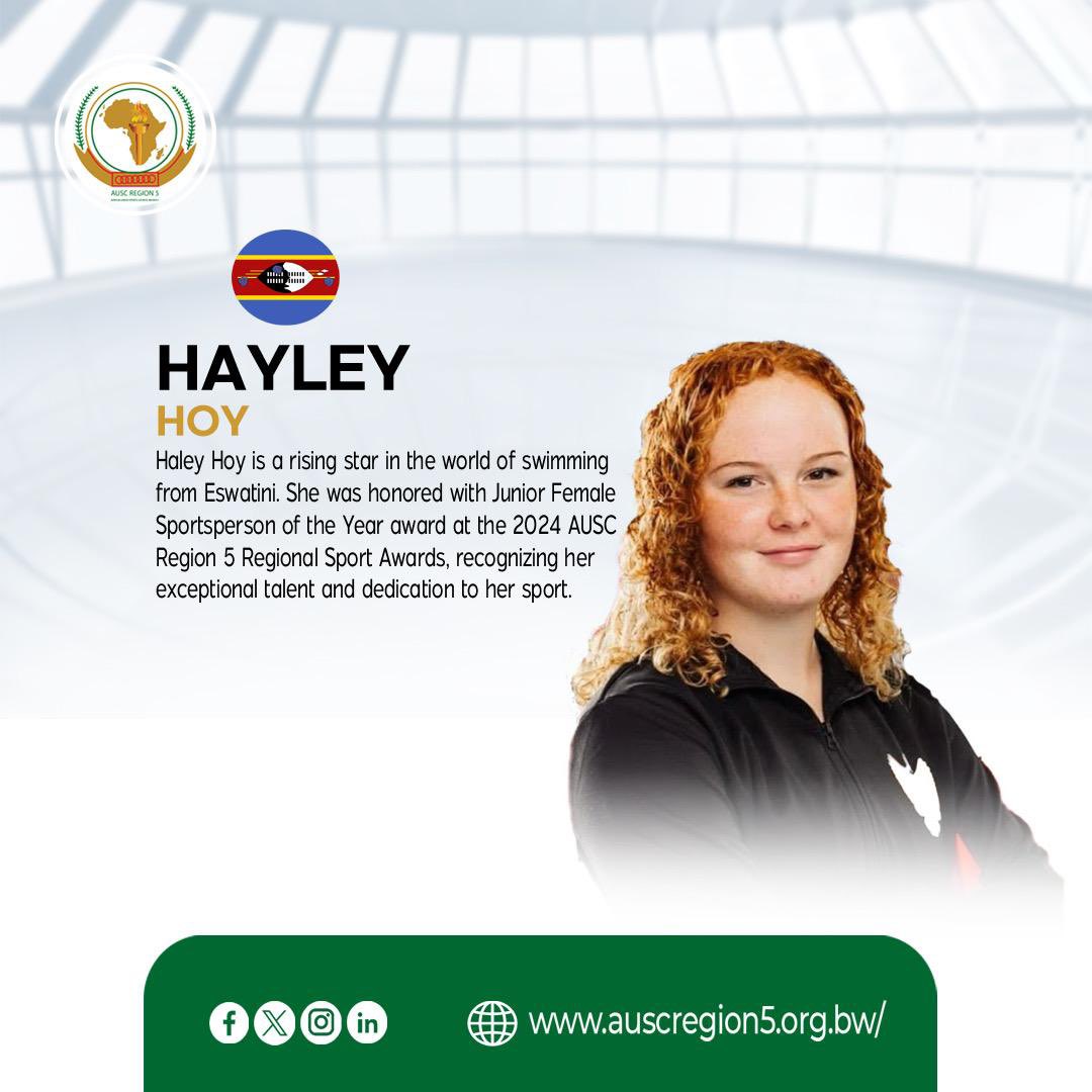 AUSCRegion5_'s tweet photo. This month, we shine a spotlight on young champions like Haley Hoy from Eswatini! 🏆 As the 2024 Junior Female Sportsperson of the Year, Haley’s dedication and exceptional talent in swimming continue to inspire the next generation of female athletes.

Join us in celebrating the achievements of women who are making waves in sports! 

#AUSCWomenInSports #RisingStars #BreakingBarriers #auscregion5  #iamregion5