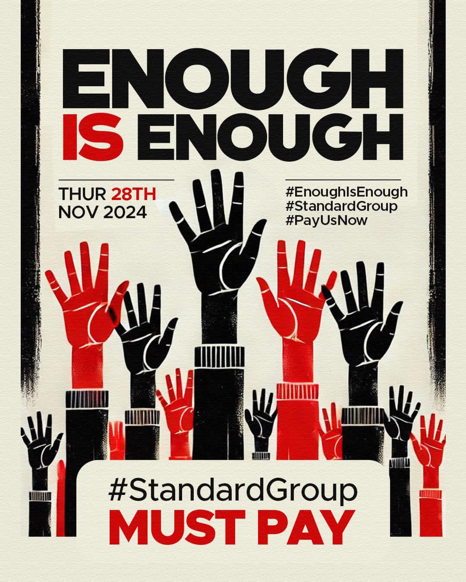 ahmed_farhanah's tweet photo. Standard media group pretends to be the optimum media house but in real sense they propergate a lot of propaganda.
They bearly pay their workers and that's just evil
#RIPStandard
Nairobi CBD Duale Meru Real Madrid Mathematics Ruto Delivers https://t.co/ZgTckglFj4