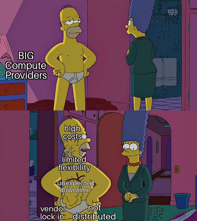 spheron's tweet photo. Big Tech compute providers: "Our services are unmatched!"

Reality be like... 🤡🤡 https://t.co/h9l6unorfJ