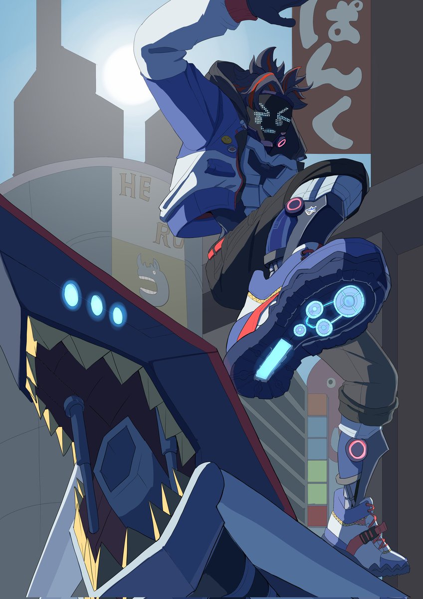 SANIKI1105's tweet photo. Cyberpunk Hero
 #イ���スト  #illustration https://t.co/otGb0XMWQy