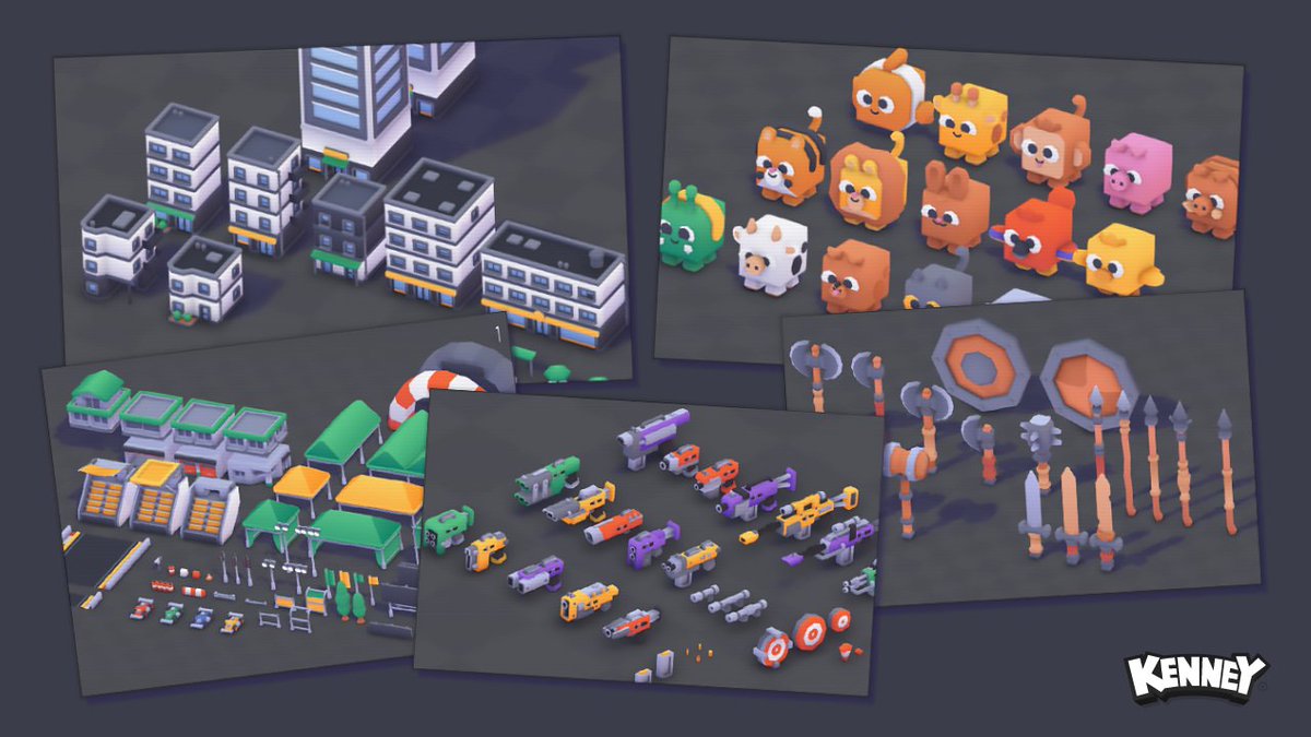 KenneyNL's tweet photo. Some work in progress shots of upcoming (free) #gameassets! I've ramped up production, if you wish to donate that'd be very welcome as that's what allows me to release the free content 🥺 https://t.co/ow8a88RDJv