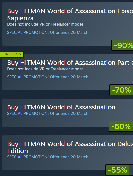 sipbloodyhell's tweet photo. Does anyone know which pack from Hitman will give me access to everything but Part One? https://t.co/EhBIj1V6El