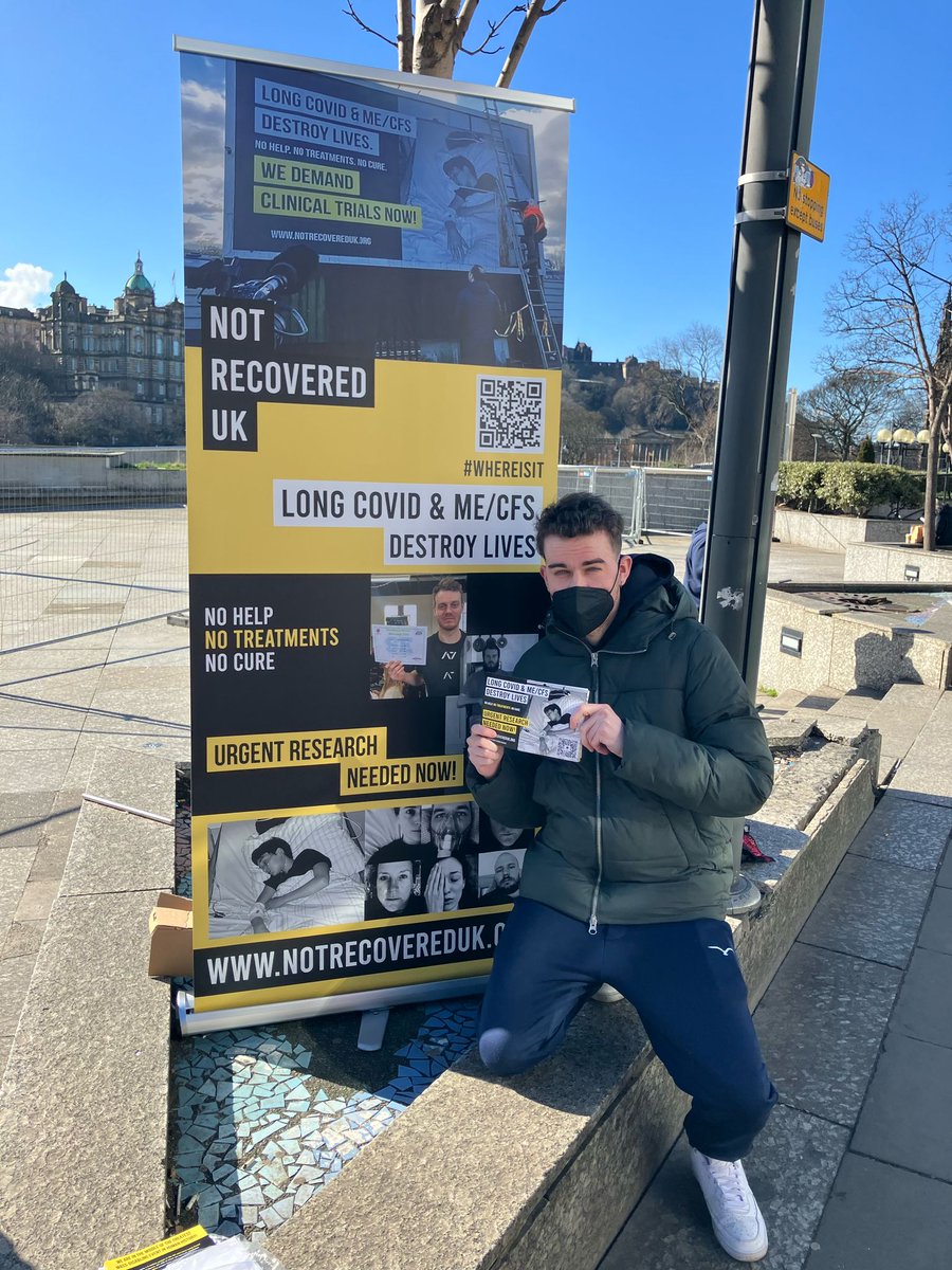 LCMEBillboards's tweet photo. @AaronCa11 is currently on the ground in Edinburgh, giving out leaflets. 
#LongCovid 
#LongCovidAwarenessDay https://t.co/n6PoCRa2ol