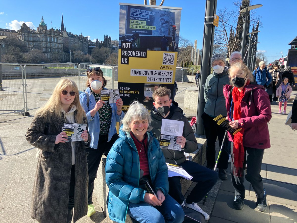 LCMEBillboards's tweet photo. @AaronCa11 is currently on the ground in Edinburgh, giving out leaflets. 
#LongCovid 
#LongCovidAwarenessDay https://t.co/n6PoCRa2ol