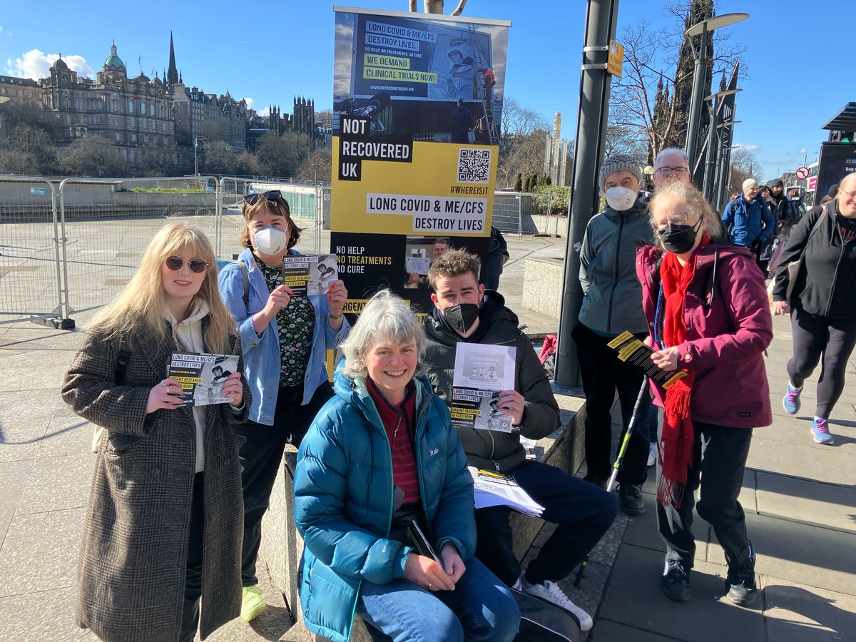 LCMEBillboards's tweet photo. @AaronCa11 is currently on the ground in Edinburgh, giving out leaflets. 
#LongCovid 
#LongCovidAwarenessDay https://t.co/n6PoCRa2ol
