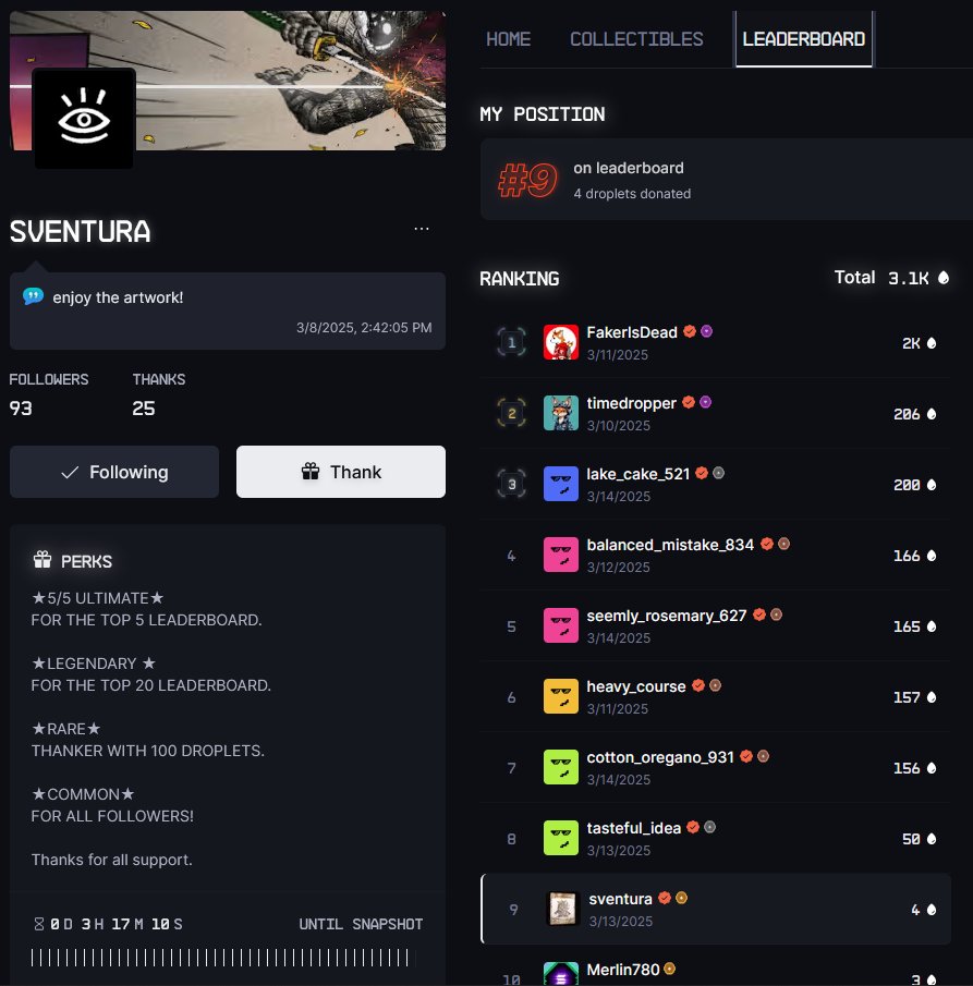 3 hours until snapshot!

🔗drip.haus/sventura