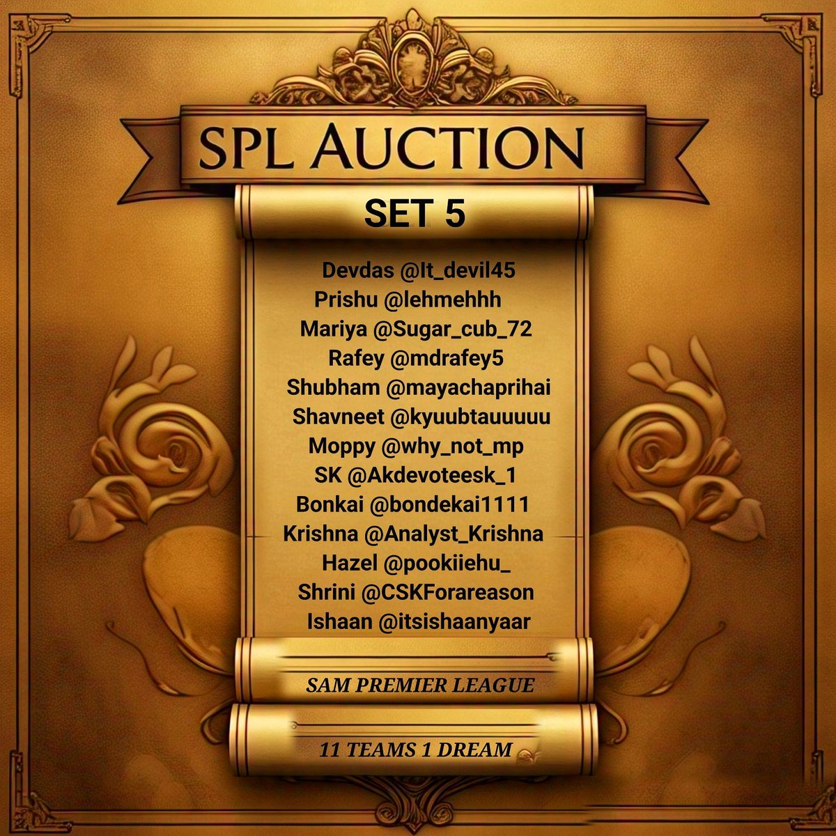 SPLOfficials's tweet photo. SPL AUCTION DAY 1 SET 5
Each set consists of 13 talented players who will be auctioned in telegram tonight.
Telegram link : https://t.co/85LdSYKd51
Time: 7PM - 9PM
#SPL #AUCTIONDAY #DAY1 #Set5 https://t.co/HTCSYSdm5O