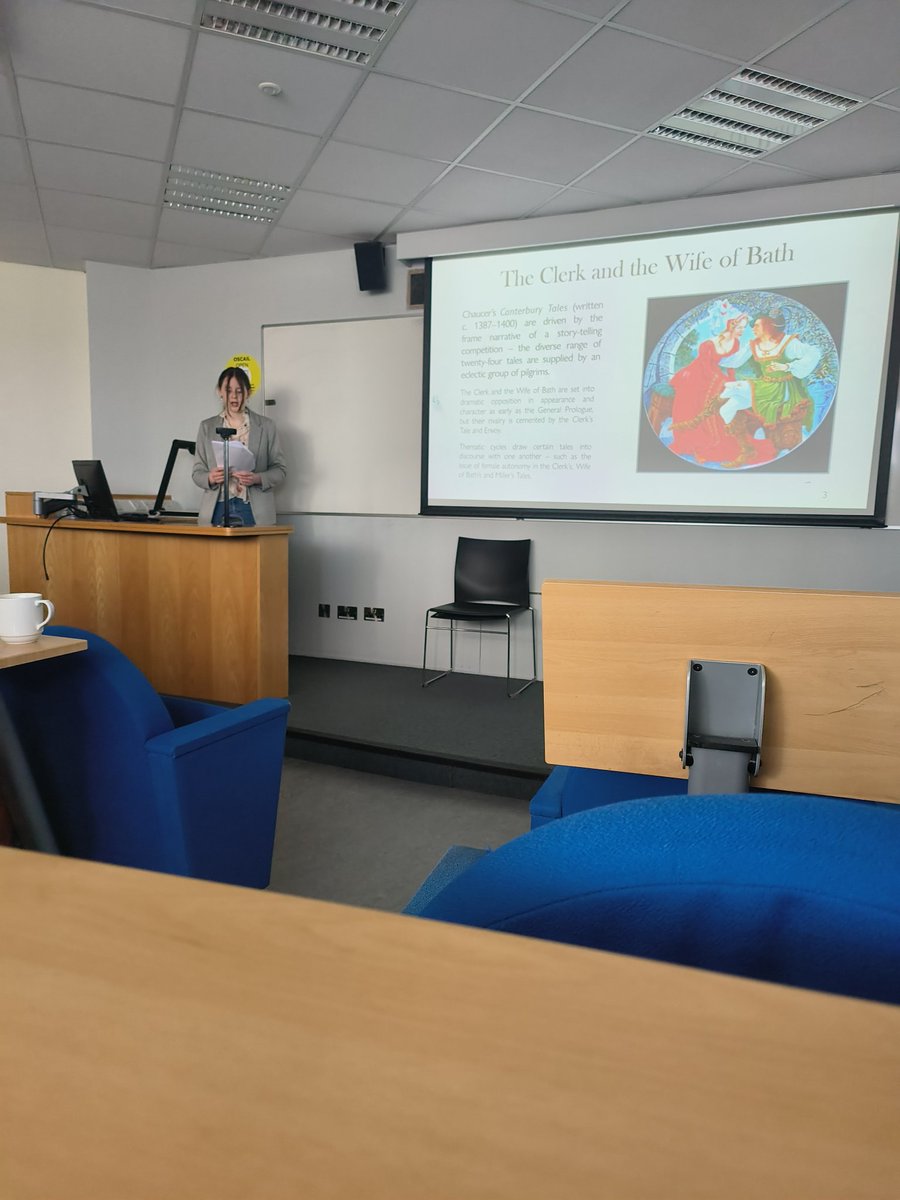 uccinkwell's tweet photo. Bláithín Smiddy discusses allegory and admonishment in Chaucer's Clerk's Tale. https://t.co/oc3lGj4cGe
