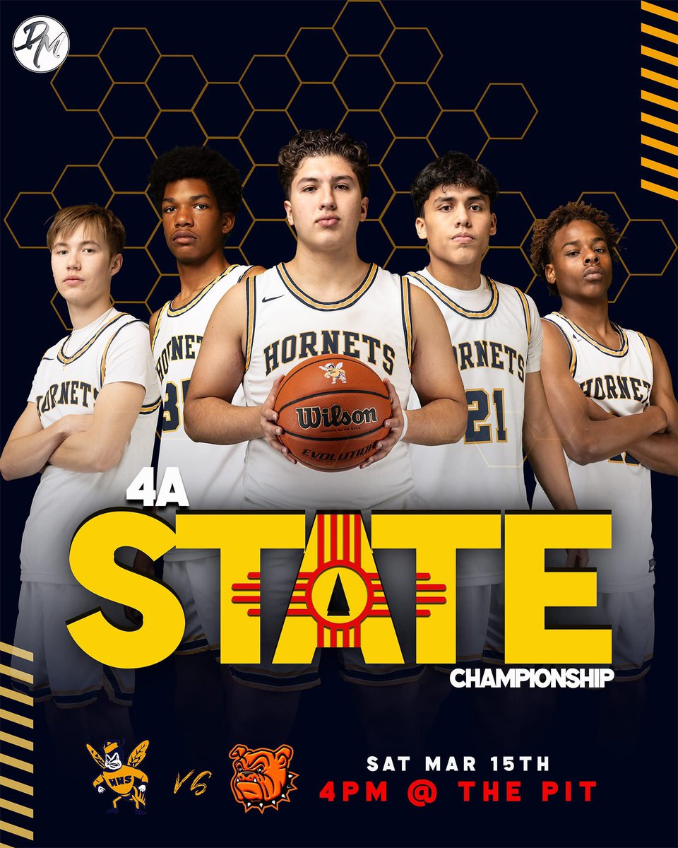 🚨🚨GAMEDAY🚨🚨
<a href="/_NMAA/">NMAA</a> 4A State Championship Game
🆚 #2 Artesia
📍 The Pit
⌚️ 4:00 PM
📺 <a href="/NFHSNetwork/">NFHS Network</a> <a href="/ProViewTV/">ProView Networks</a> <a href="/EdNunez18/">Ed Nunez</a> 
📡<a href="/1017theteam/">ESPN Albuquerque 101.7FM The TEAM</a> <a href="/AdamDiehl15/">Adam Diehl</a> 

#LetsGoHornets #TogetherAsOne 
🏀🐝🏀