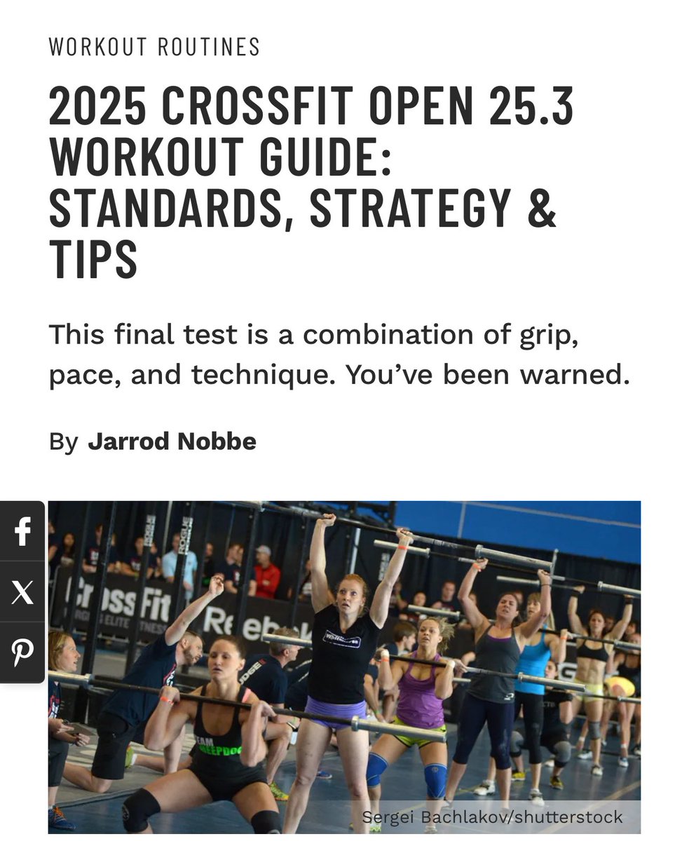 muscle_fitness's tweet photo. 2025 CROSSFIT OPEN 25.3 WORKOUT GUIDE: STANDARDS, STRATEGY & TIPS
This final test is a combination of grip, pace, and technique. You’ve been warned.
By Jarrod Nobbe
Read Article
https://t.co/9RIV4ZrxvG
#athletictraining #badassworkoutoftheweek #crossfit #crossfitworkouts #endurance #endurancecompetitions #fullbodyworkouts #trainingtips #upperbodyworkouts