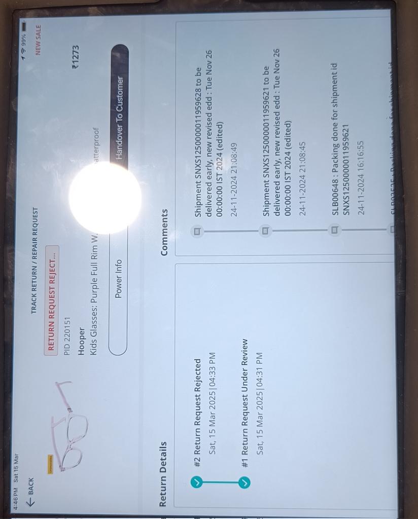 chintaan's tweet photo. @lenskart @peyushbansal You have #superhumans in your #customercare 2 review &amp; decline request under 1 min. D product mentioned scratch resistant, yet lens wer scratched, it mentioned unbreakable, yet dy broke. Wow !! Thank you for taking the #CustomerExperience for a ride. https://t.co/Wk1yljntnU