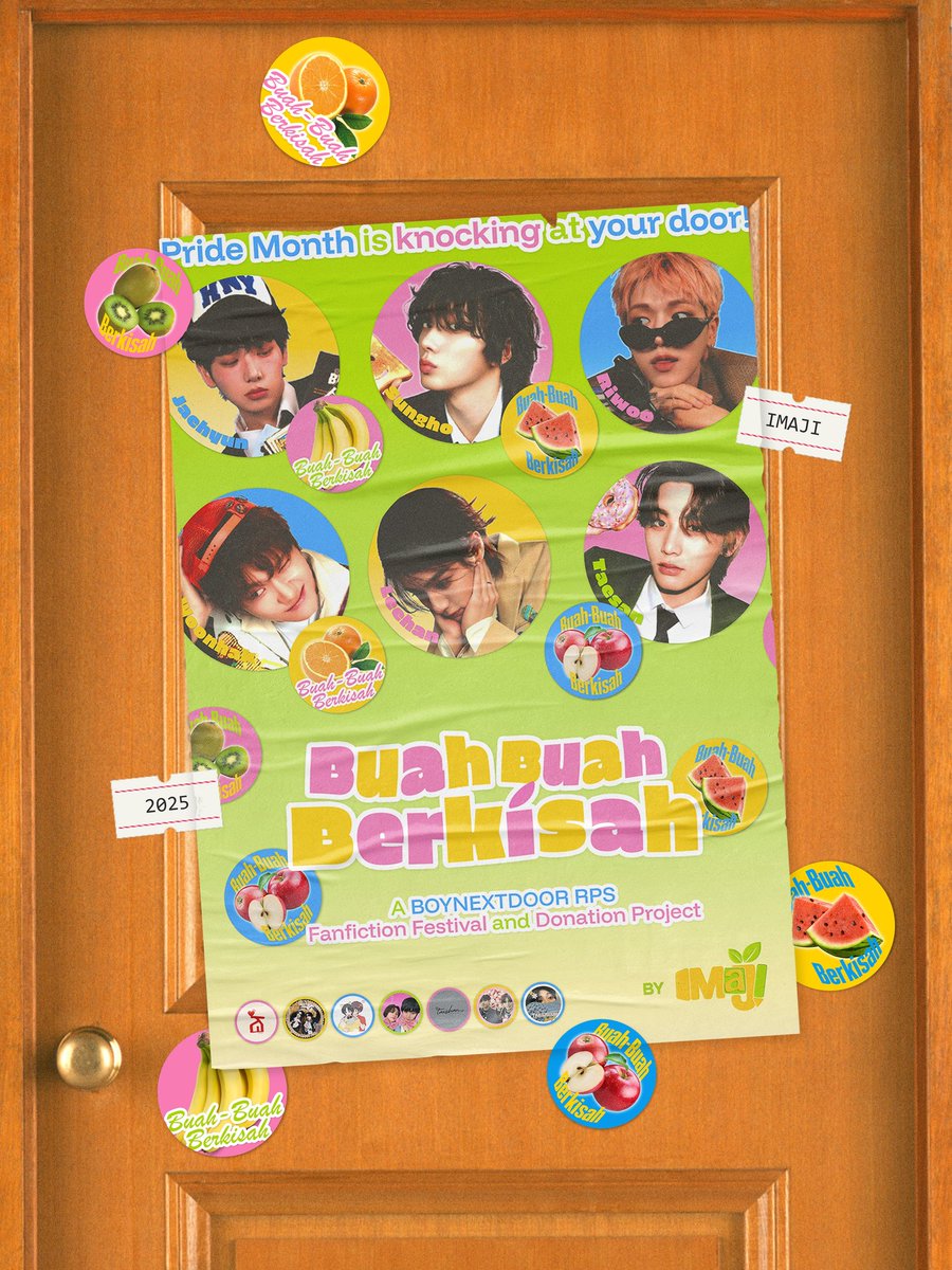 IMAGINEXTDOOR's tweet image. Pride Month is knocking at your door! ♥︎

A 𝗕𝗢𝗬𝗡𝗘𝗫𝗧𝗗𝗢𝗢𝗥 𝘙𝘗𝘚 Fanfiction
Festival and Donation Project:

(🧺) 
𝗕𝗨𝗔𝗛-𝗕𝗨𝗔𝗛 𝗕𝗘𝗥𝗞𝗜𝗦𝗔𝗛 
#BuahBuahBerkisah