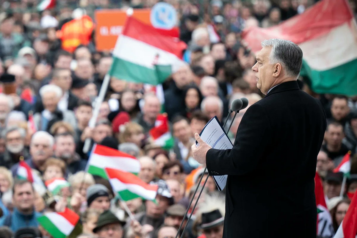 panyiszabolcs's tweet photo. 💥Viktor Orbán deployed fascist rhetoric in his March 15 speech to threaten his critics: “The stink bugs survived the winter. We'll dismantle the financial machinery that has bought politicians, judges, journalists, fake NGOs and political activists... They've survived too much." https://t.co/3WgRQpOjxy