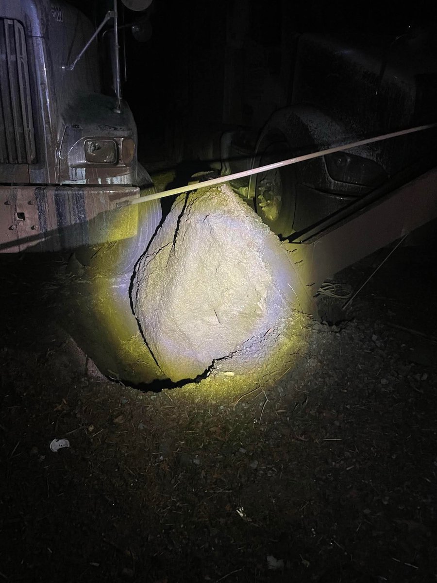 JamesBryantWX's tweet photo. Photos from Oil Trough in Independence county… that first photo was a steel I-beam anchored by 3 feet of concrete… 

Horrible damage. 

Photos from Levi Mcdougal https://t.co/QlrIXbfUBC