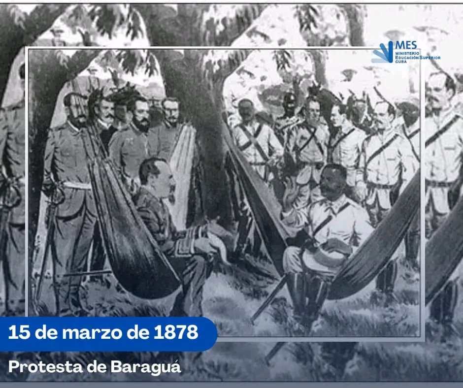 Recordamos memorable hecho protagonizado por el Mayor General Antonio Maceo el 15 de marzo de 1878 cuando se levantó de su hamaca en los mangos de Baraguá hace 147 años y dio un No rotundo a la propuesta española del Pacto del Zanjón.
#CubaViveEnSuHistoria