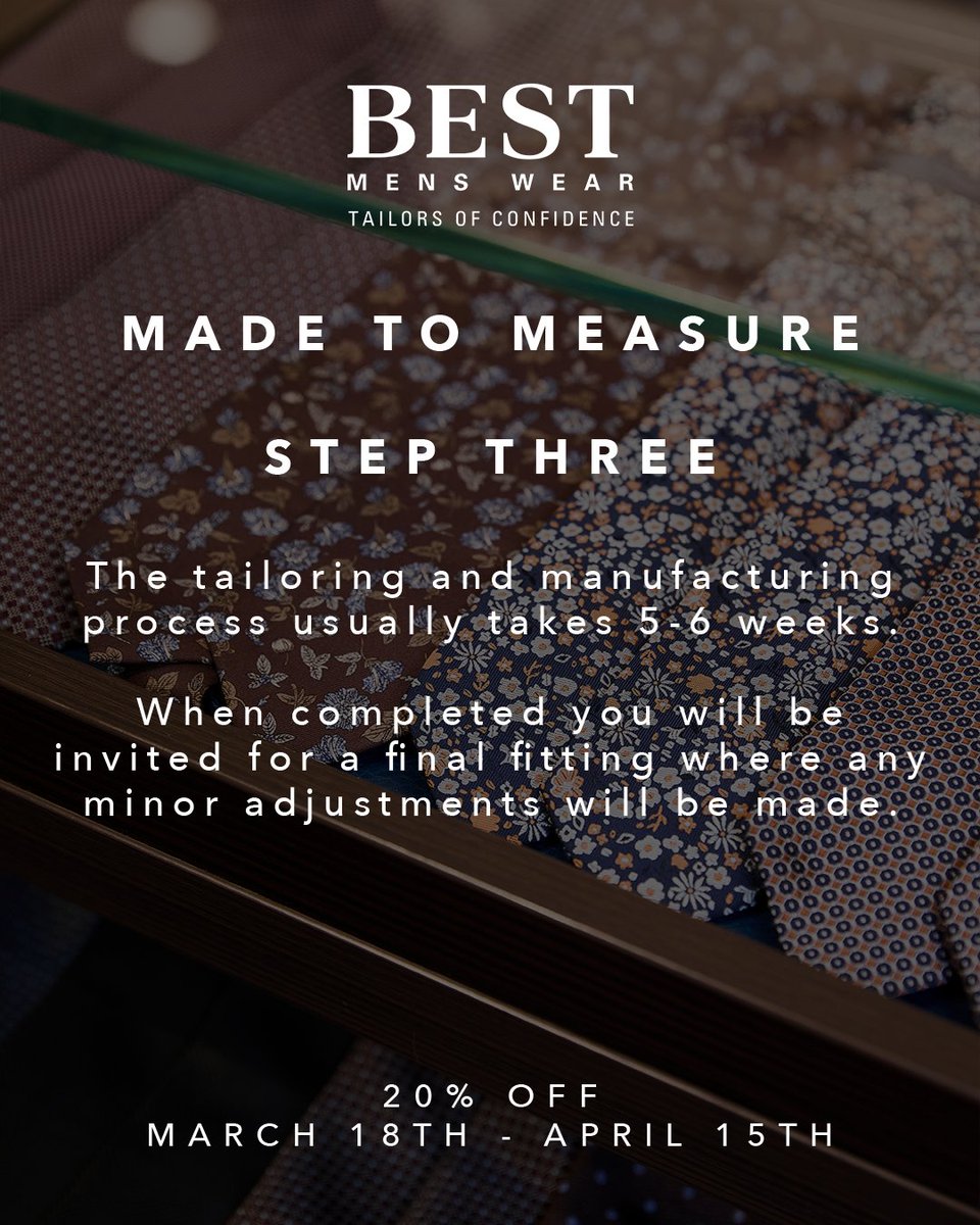 Made To Measure - Step Three 🤵

To get one step closer to your dream suit, and 20% off it too, visit us in-store and online now: bestmenswear.com/en/Made-to-Mea…
