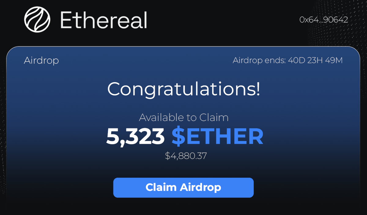 0xMentor_'s tweet photo. $ETHER Confirmed AIRDROP

Build on the Ethena Network = Huge Drop!

Cost: $0 | Time: 8 min | Reward: $4,880+

Scroll down to see step-by-step guide 👇🧵 https://t.co/aBRxm4Tpdt