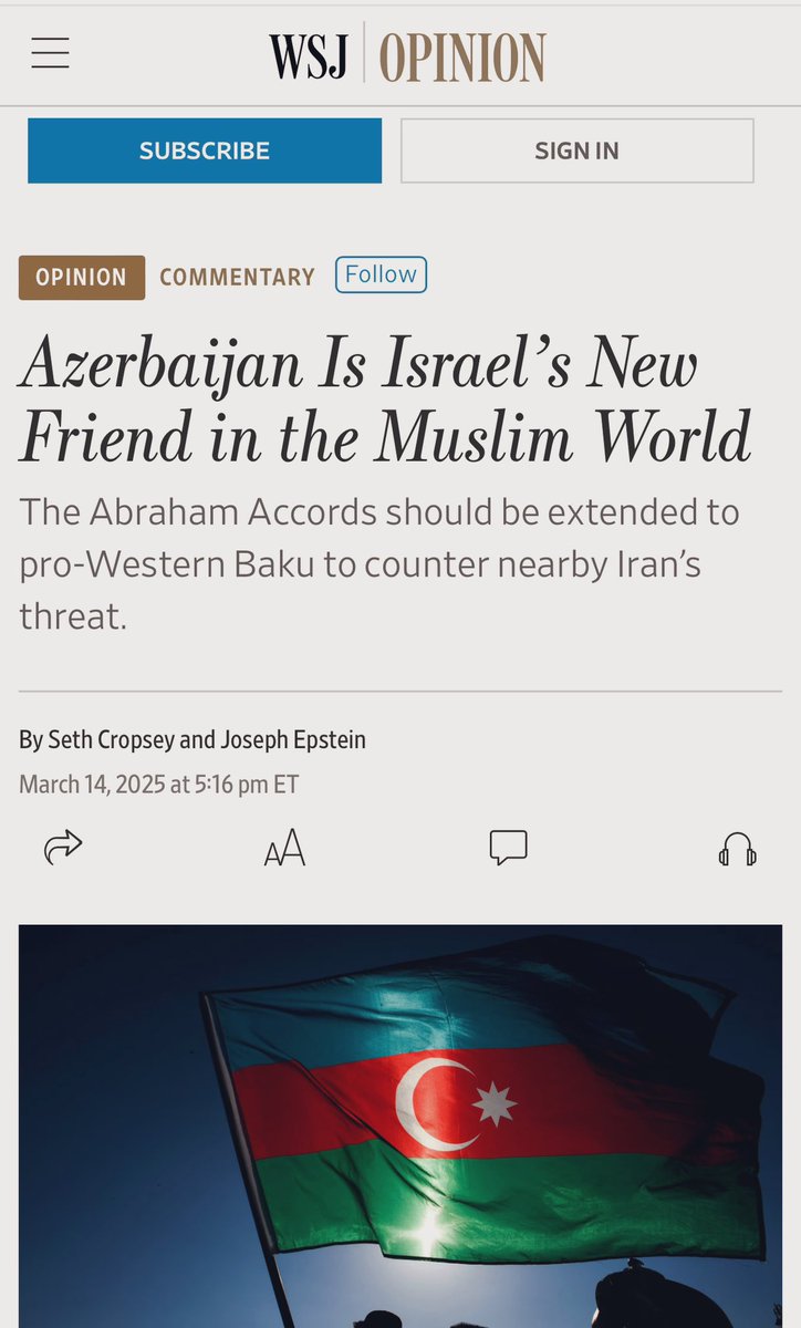 It is not correct to call #Azerbaijan a "new friend" of Israel. There has been deep cooperation between Azerbaijan and #Israel since the mid-1990s. And this cooperation has only deepened over the years. So, no, Azerbaijan is not a new friend.