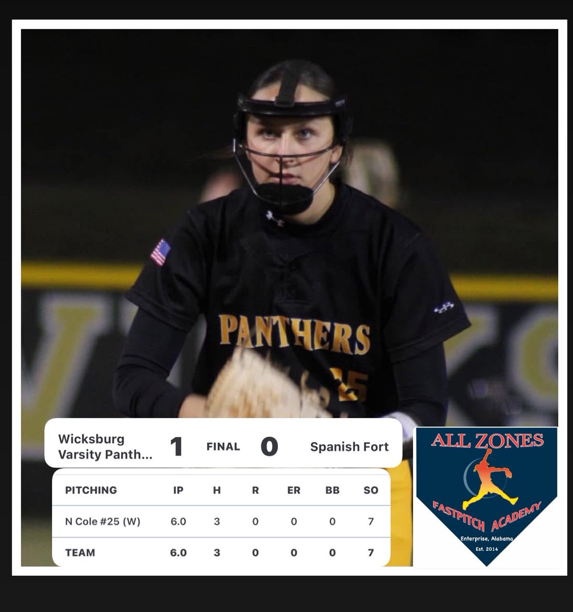 Pitched a gem last night. Our great instructor and Gulf Coast Cc signed Natalie Cole with a shut out performance against a very good Spanish Fort offense.. keep spinning it Nat

#itdoesntgeteasieryoujustgetbetter
#spinningwinning <a href="/NatalieCole2025/">Natalie Cole</a>