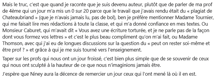 Avec sa vidéo, Pierre Niney ne prouve qu'une chose, il est bien l'individu médiocre qu'elle avait repéré. Ca empêche pas d'être acteur cela dit.