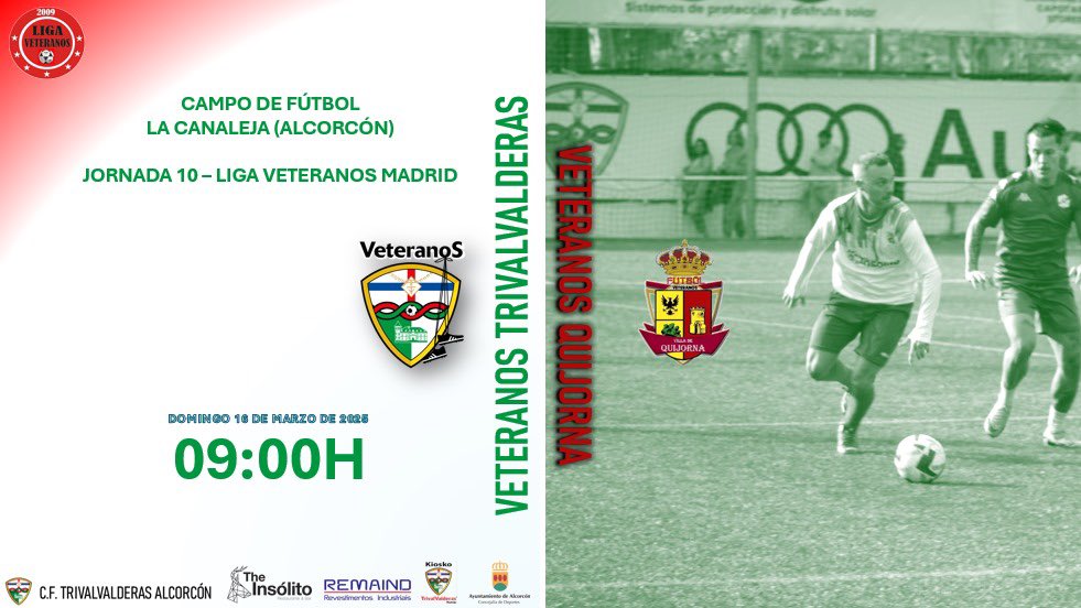 veteranostrival's tweet photo. #LigaVeteranos Penúltima jornada de la fase regular, de nuevo en casa 🏠.
Y después todos a animar a nuestro 3RFEF @trivalvalderas 💪🏻
#VamosTrival 💚❤️
📆16/03/25
⏰09:00h
🆚#VeteranosQuijorna
🏟️La Canaleja - Alcorcón
@AlcorconDeporte #TheInsólito #Remaind @kioskotrivalva1 https://t.co/WKCfLCpv2A