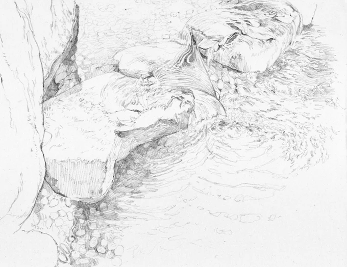 動いている水のスケッチ90分✏️ 