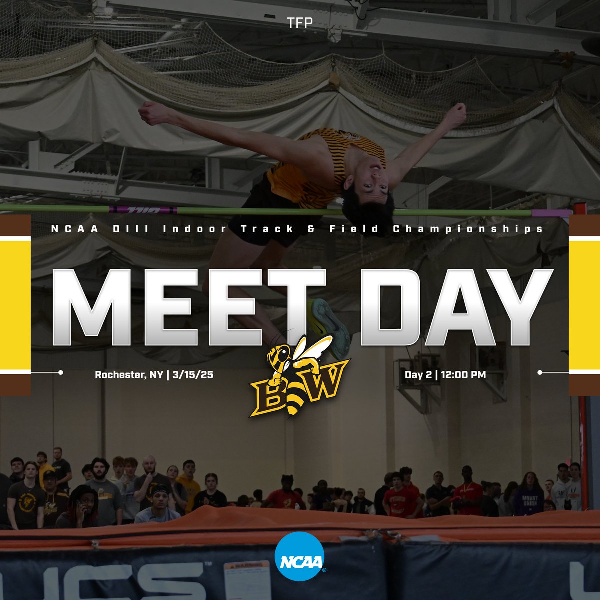 It's day 2 of the National meet! Today, Christian will compete in high jump starting at 12:00 PM. Make sure to check those live results at that time! 
#bwtfp #ncaad3 #highjump #bwgritsince1845 #trackandfield