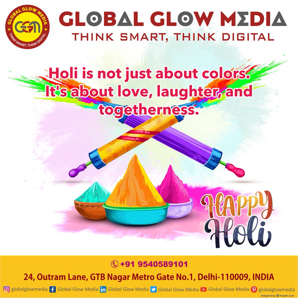 GlobalGlowMedia's tweet photo. Today, we celebrate the vibrancy, unity, and spirit of Holi a festival that symbolizes joy, renewal, and togetherness. May this festival of colors fill your life with happiness, success, and endless opportunities. https://t.co/iFaMJFm7dD