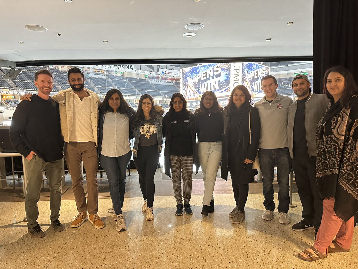 AHN Hematology/Oncology Fellowship (@ahnhemeonc) on Twitter photo An incredible night to host a wellness event for our program at the <a href="/penguins/">Pittsburgh Penguins</a> game earlier this week! Great energy, great company, and a thrilling OT win for the Pens! 🏒🖤💛 #LetsGoPens #WellnessInMedicine An incredible night to host a wellness event for our program at the <a href="/penguins/">Pittsburgh Penguins</a> game earlier this week! Great energy, great company, and a thrilling OT win for the Pens! 🏒🖤💛 #LetsGoPens #WellnessInMedicine
