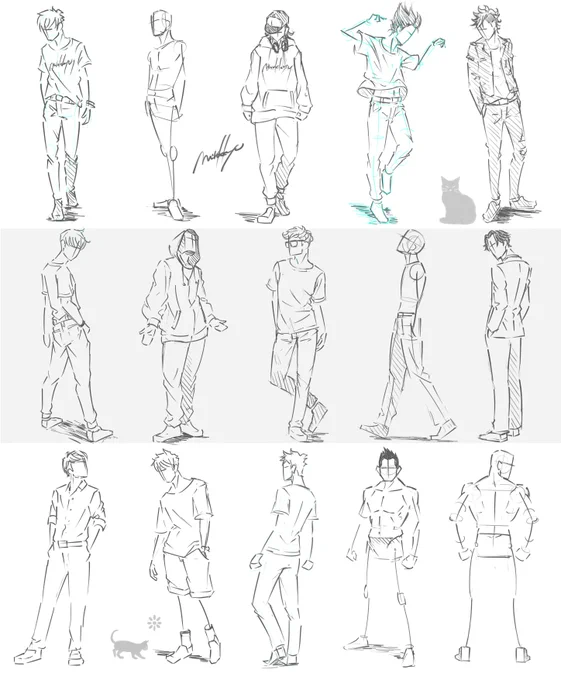 いろんなポーズとラフスケッチ✏️

 #スケッチ #クロッキー 
