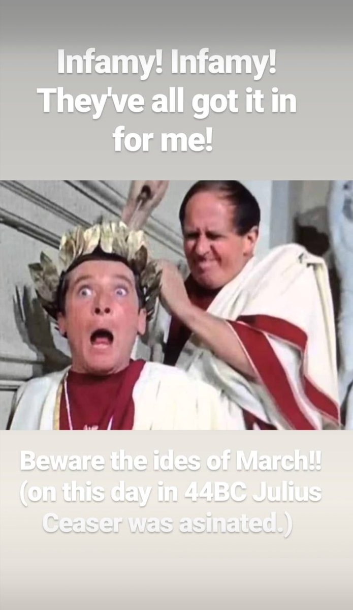 Grumbrela's tweet photo. Infamy ! Infamy! They’ve all got it in for me! 

#IdesOfMarch 

#JuliusCeasar https://t.co/OqGQNF3Yes
