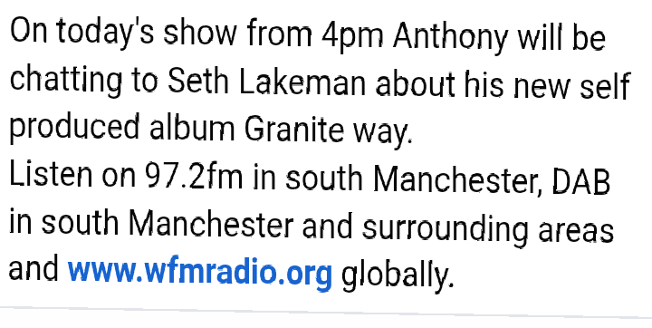 On The Vinyl Hour's Show Today.