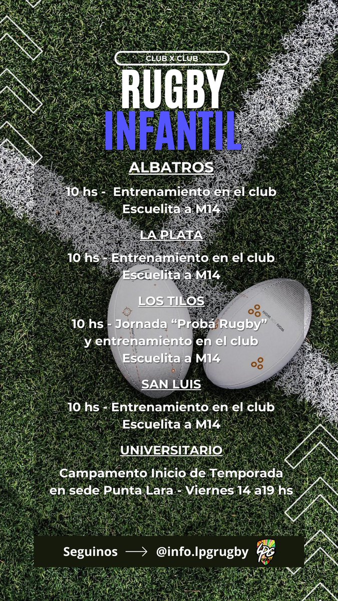 #RugbyInfantil la actividad de los clubes de la ciudad para este finde