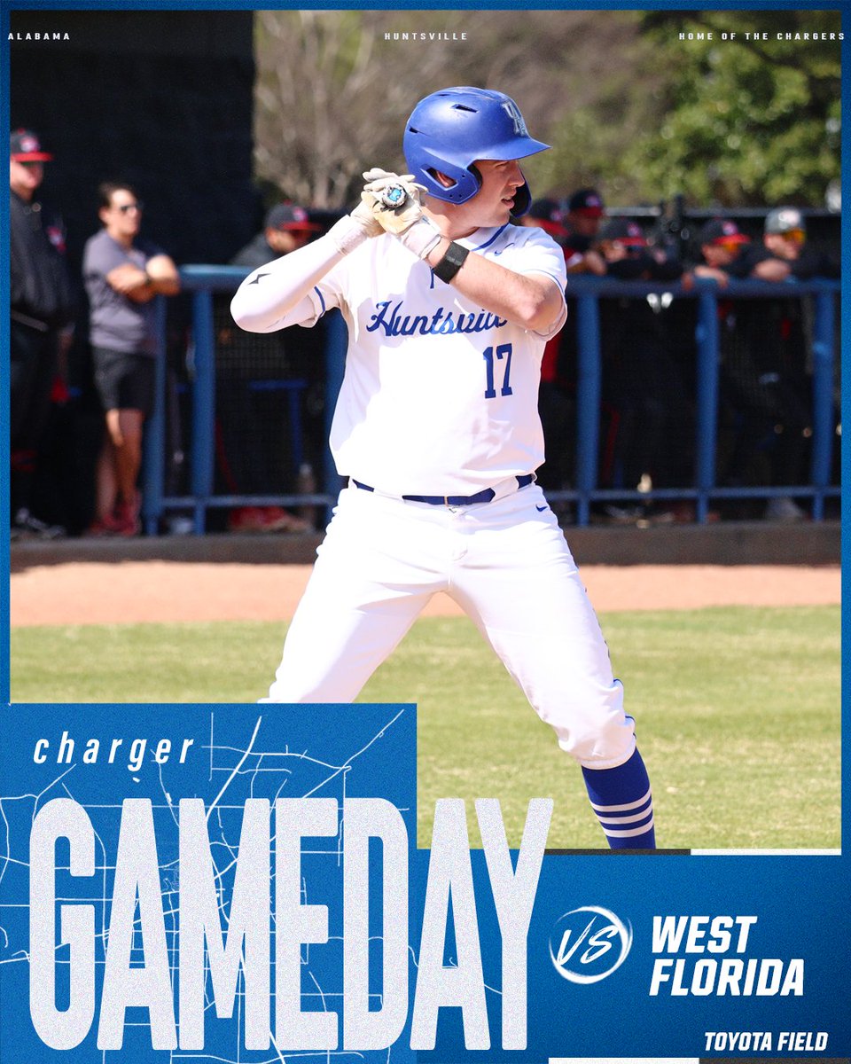 UAH Chargers (@uahchargers) on Twitter photo โผ๏ธ GAME DAY โผ๏ธ
<a href="/UAH_BSB/">UAH Baseball</a>
๐Toyota Field
โฐ 1 pm
๐บ <a href="/FloCollegeBSB/">FloCollege | Baseball</a>
โก๏ธ uahchargers.com/coverage โผ๏ธ GAME DAY โผ๏ธ
<a href="/UAH_BSB/">UAH Baseball</a>
๐Toyota Field
โฐ 1 pm
๐บ <a href="/FloCollegeBSB/">FloCollege | Baseball</a>
โก๏ธ uahchargers.com/coverage